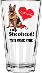 The Memory Company I Love My German Shepherd Personalized Pint Glass, 16-oz