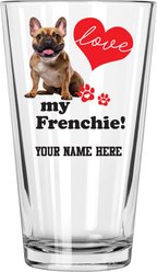 The Memory Company I Love My French Bulldog Personalized Pint Glass, 16-oz