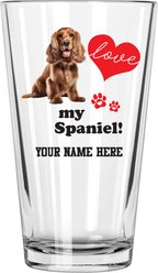 The Memory Company I Love My Springer Spaniel Personalized Pint Glass, 16-oz