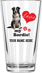 The Memory Company I Love My Border Collie Personalized Pint Glass, 16-oz