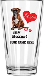 The Memory Company I Love My Boxer Personalized Pint Glass, 16-oz