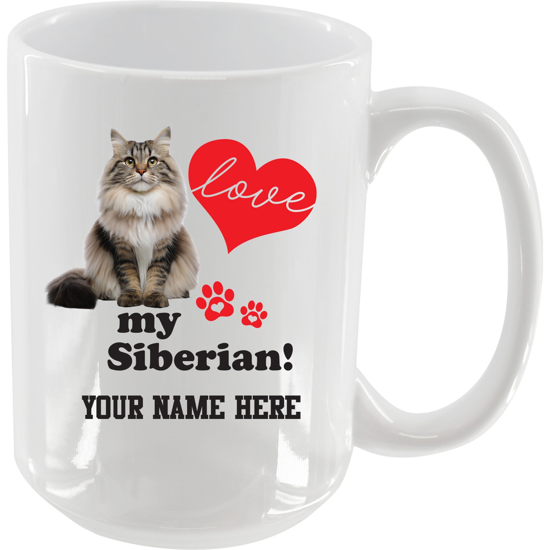 The Memory Company I Love My Siberian Personalized Ceramic Mug, 15-oz