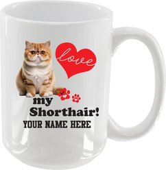 The Memory Company I Love My Exotic Shorthair Personalized Ceramic Mug, 15-oz