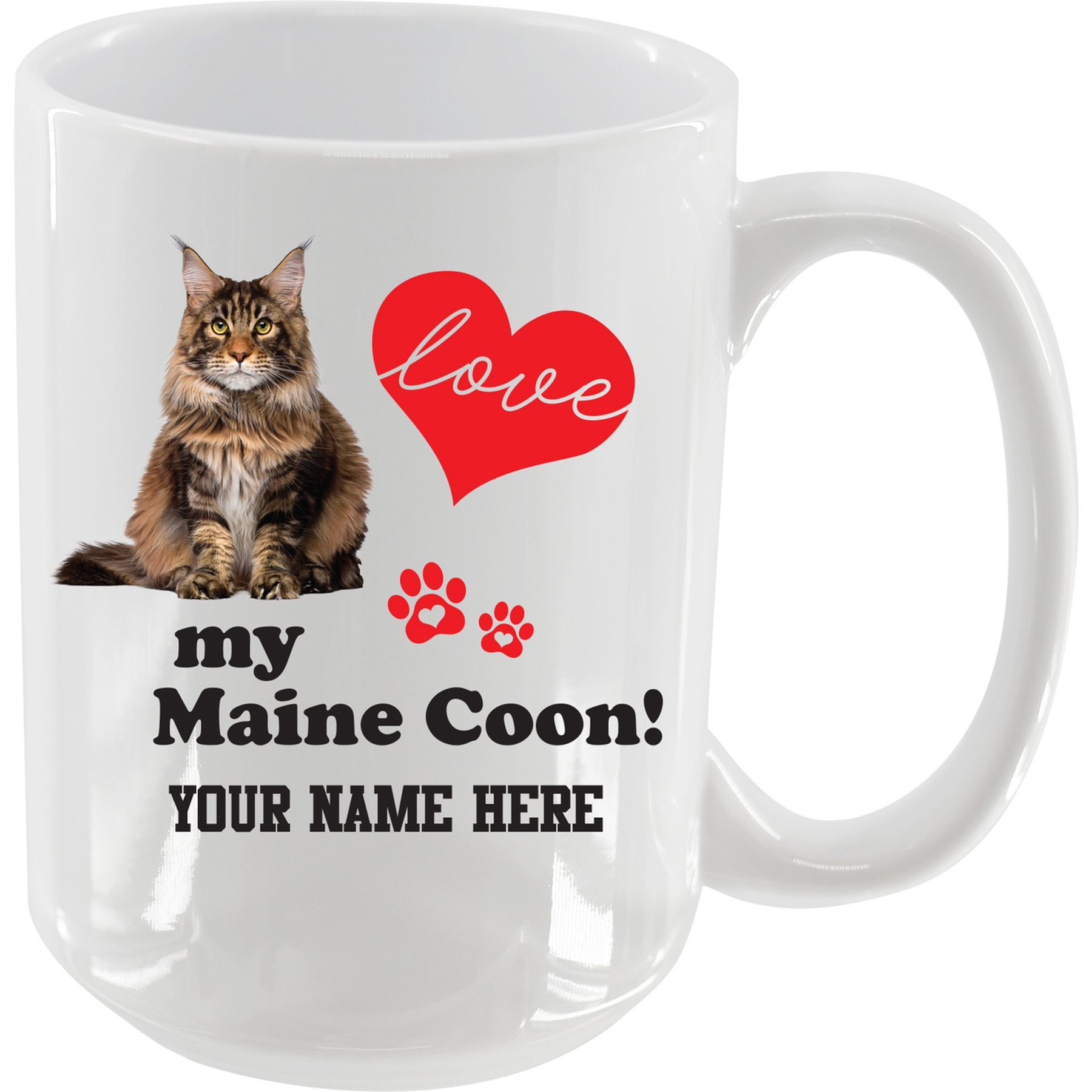 The Memory Company I Love My Maine Coon Personalized Ceramic Mug, 15-oz