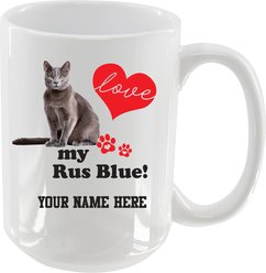 The Memory Company I Love My Russian Blue Personalized Ceramic Mug, 15-oz