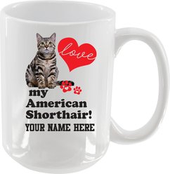 The Memory Company I Love My American Shorthair Personalized Ceramic Mug, 15-oz