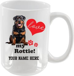 The Memory Company I Love My Rottweiler Personalized Ceramic Mug, 15-oz