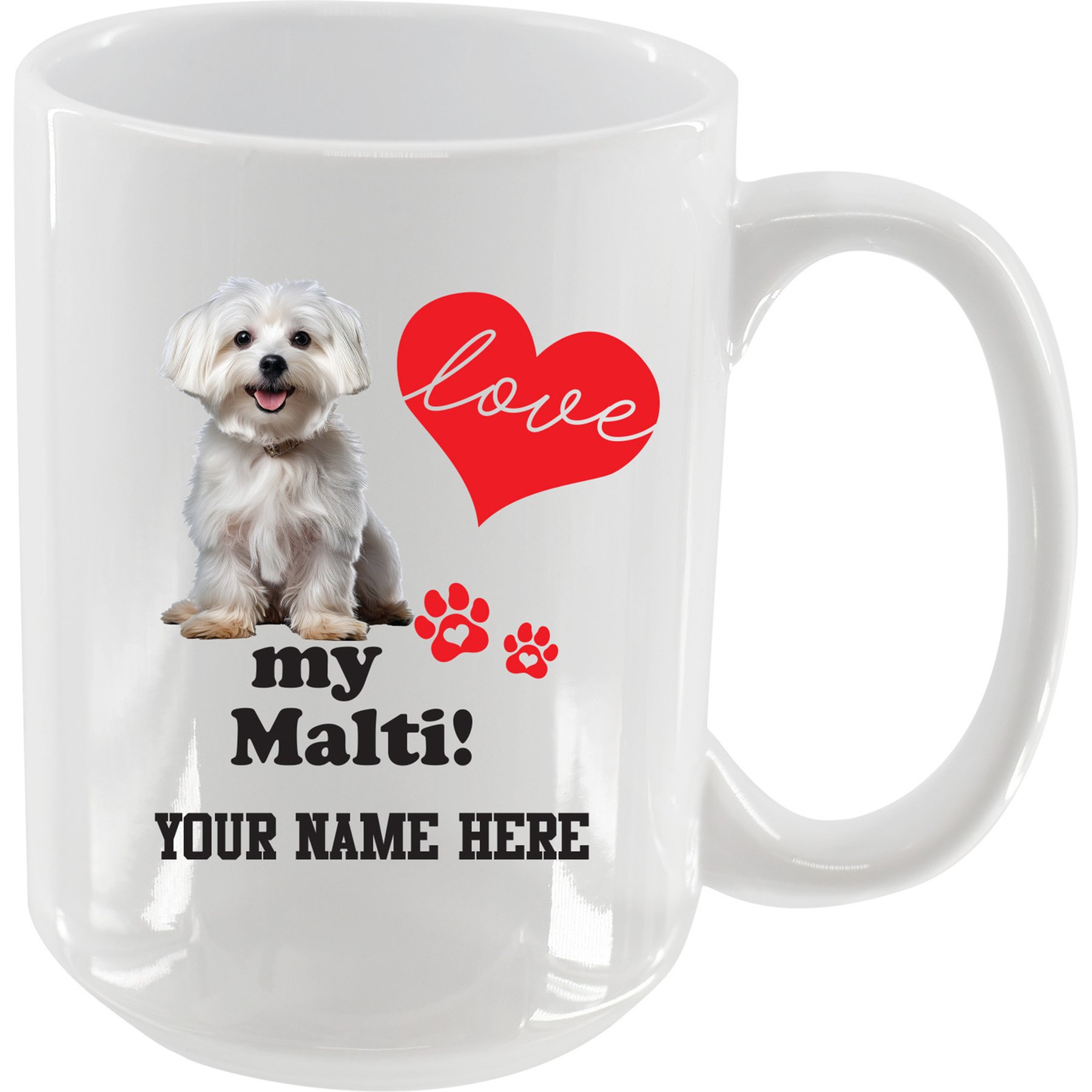 The Memory Company I Love My Maltese Personalized Ceramic Mug, 15-oz