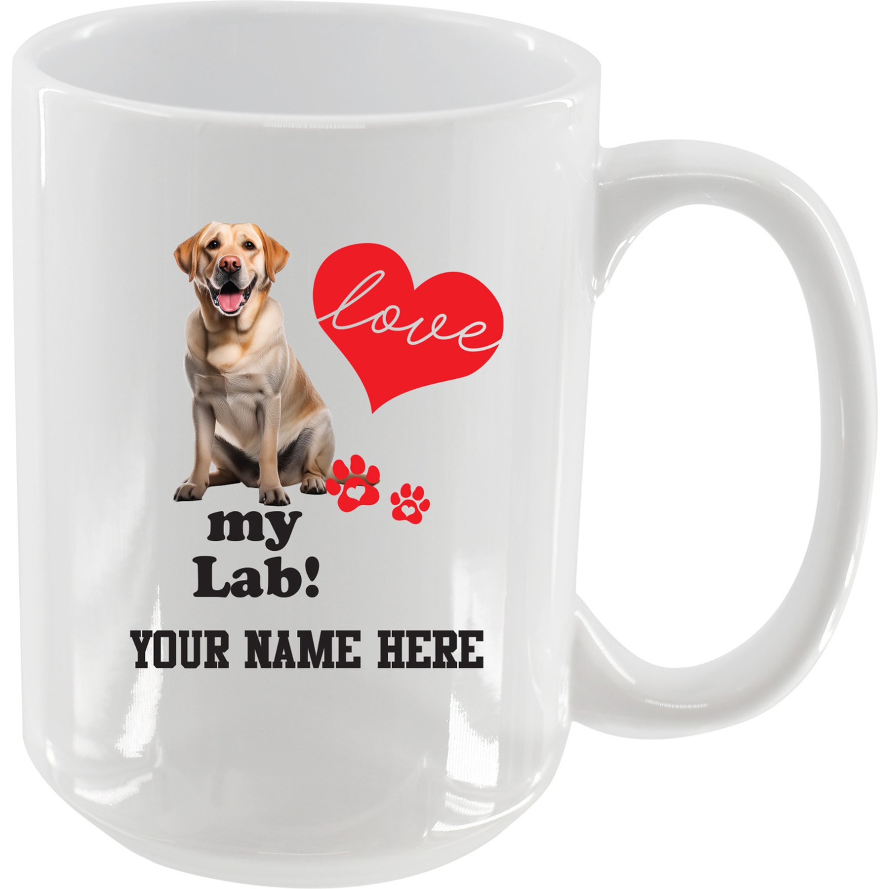 The Memory Company I Love My Labrador Personalized Ceramic Mug, 15-oz