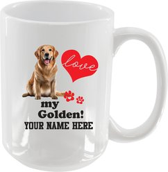 The Memory Company I Love My Golden Retriever Personalized Ceramic Mug, 15-oz