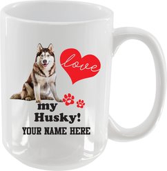 The Memory Company I Love My Siberian Husky Personalized Ceramic Mug, 15-oz