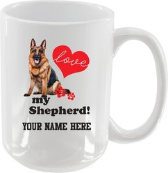 The Memory Company I Love My German Shepherd Personalized Ceramic Mug, 15-oz
