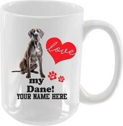 The Memory Company I Love My Great Dane Personalized Ceramic Mug, 15-oz