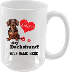 The Memory Company I Love My Dachshund Personalized Ceramic Mug, 15-oz