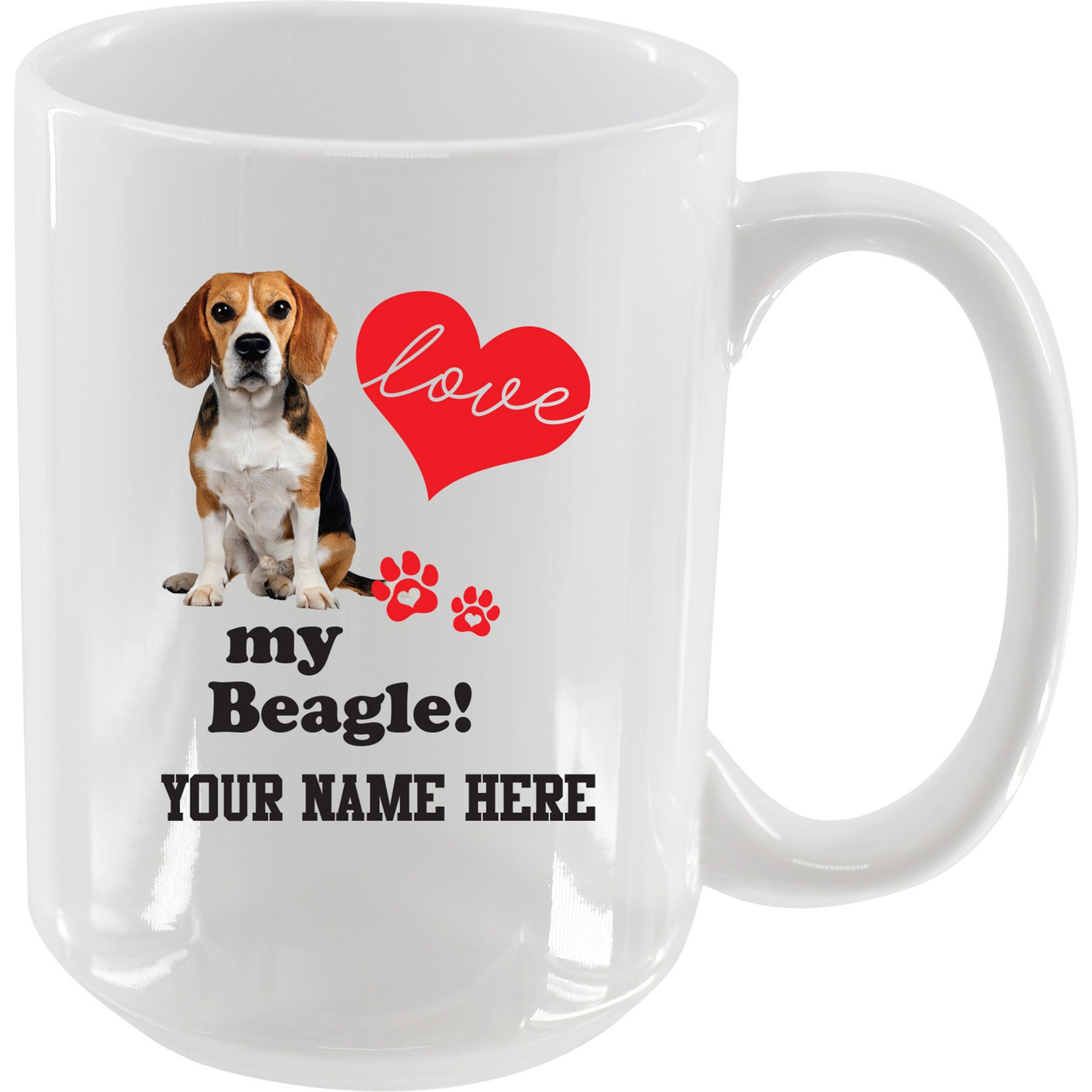 The Memory Company I Love My Beagle Personalized Ceramic Mug, 15-oz