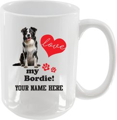 The Memory Company I Love My Border Collie Personalized Ceramic Mug, 15-oz