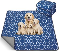 LOOBANI Reusable Leakproof Whelping Non-Slip Absorbent Washable Training Dog Pee Pads, Blue, X-Large: 48 x 48-in, 2 count