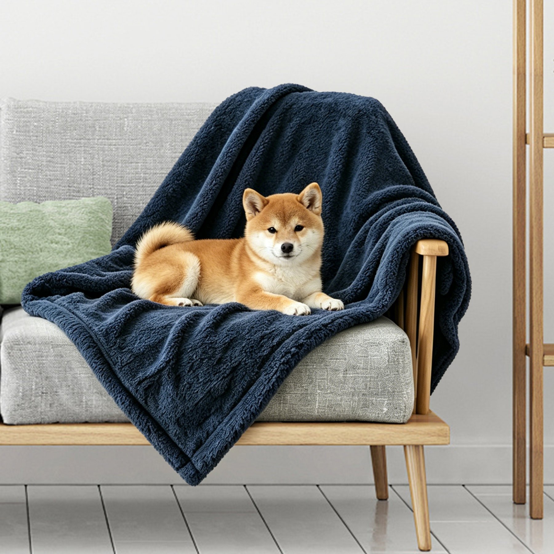 HOMAGICO Double Sided Throw Furniture Protector Waterproof Dog Blanket, Blue, Small: 20 x 28-in