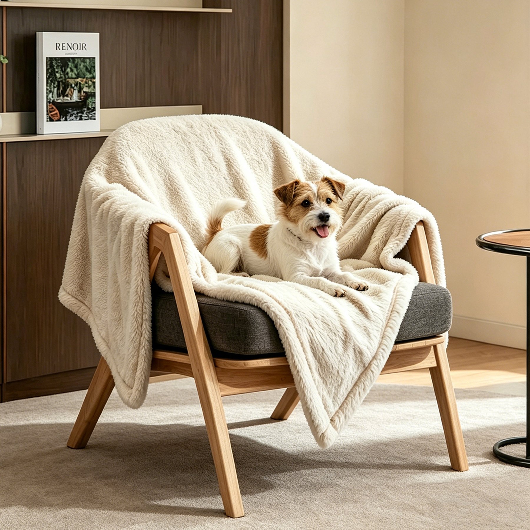 HOMAGICO Double Sided Throw Furniture Protector Waterproof Dog Blanket, Beige, Medium: 28 x 40-in