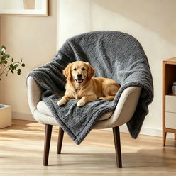 HOMAGICO Double Sided Throw Furniture Protector Waterproof Dog Blanket, Grey, Small: 20 x 28-in