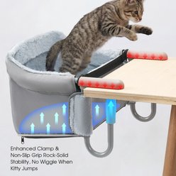 Veehoo High Chair Machine Washable Dog & Cat Desk Bed, Grey, 18.89 x 18 x 12.59-in slide 2 of 7