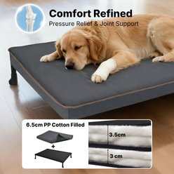 Veehoo Chew Proof Elevated Dog Bed with Exclusive Cover, Dark Grey, Large: 35 x 22 x 7-in slide 2 of 7