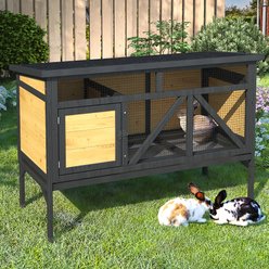 TIMHAKA Indoor/Outdoor Rabbit Hutch, 46.9 x 22 x 31.8-in