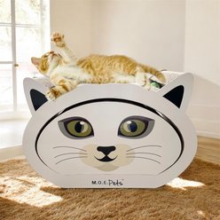 M.O.E Pets Head Catnip Scratcher with Ball Cat Toy, White, Large slide 2 of 9