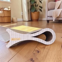 M.O.E Pets Fish Shaped Catnip Scratcher with Ball Cat Toy, White, Large slide 2 of 9