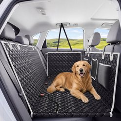 Pawvilion Waterproof Hammock Dog Car Back Seat Cover, Grey, Large