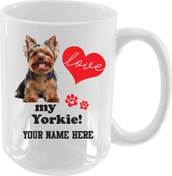 The Memory Company I Love My Yorkshire Terrier Personalized Ceramic Mug, 15-oz