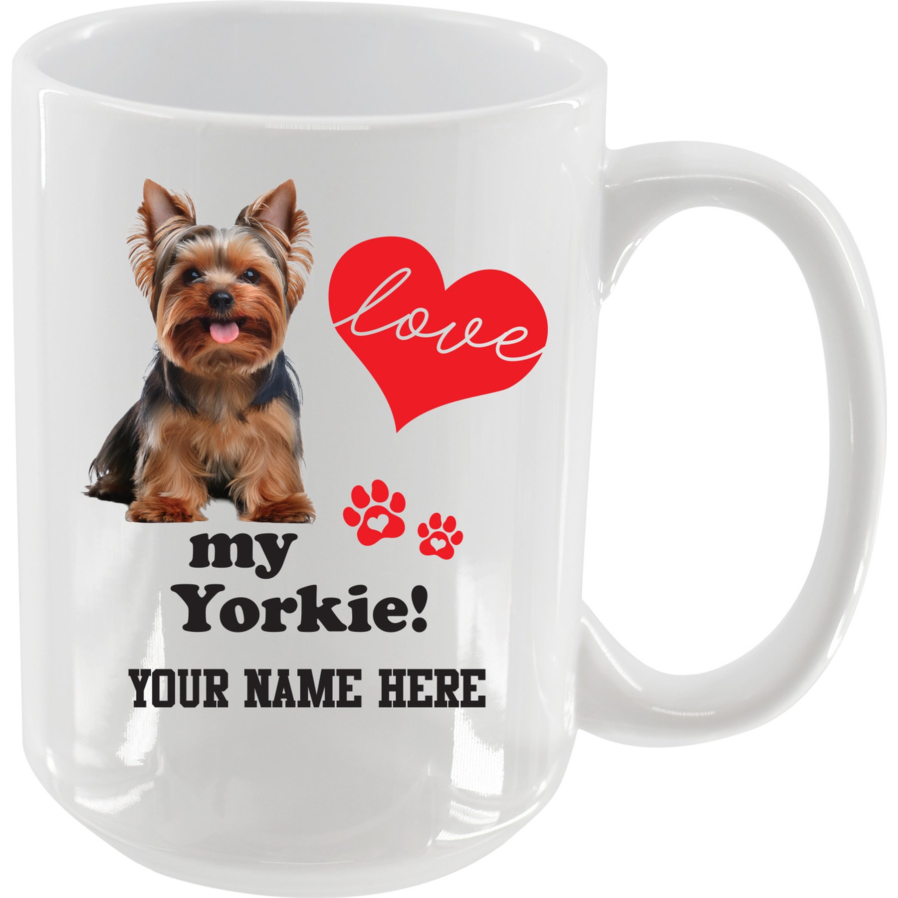 The Memory Company I Love My Yorkshire Terrier Personalized Ceramic Mug, 15-oz