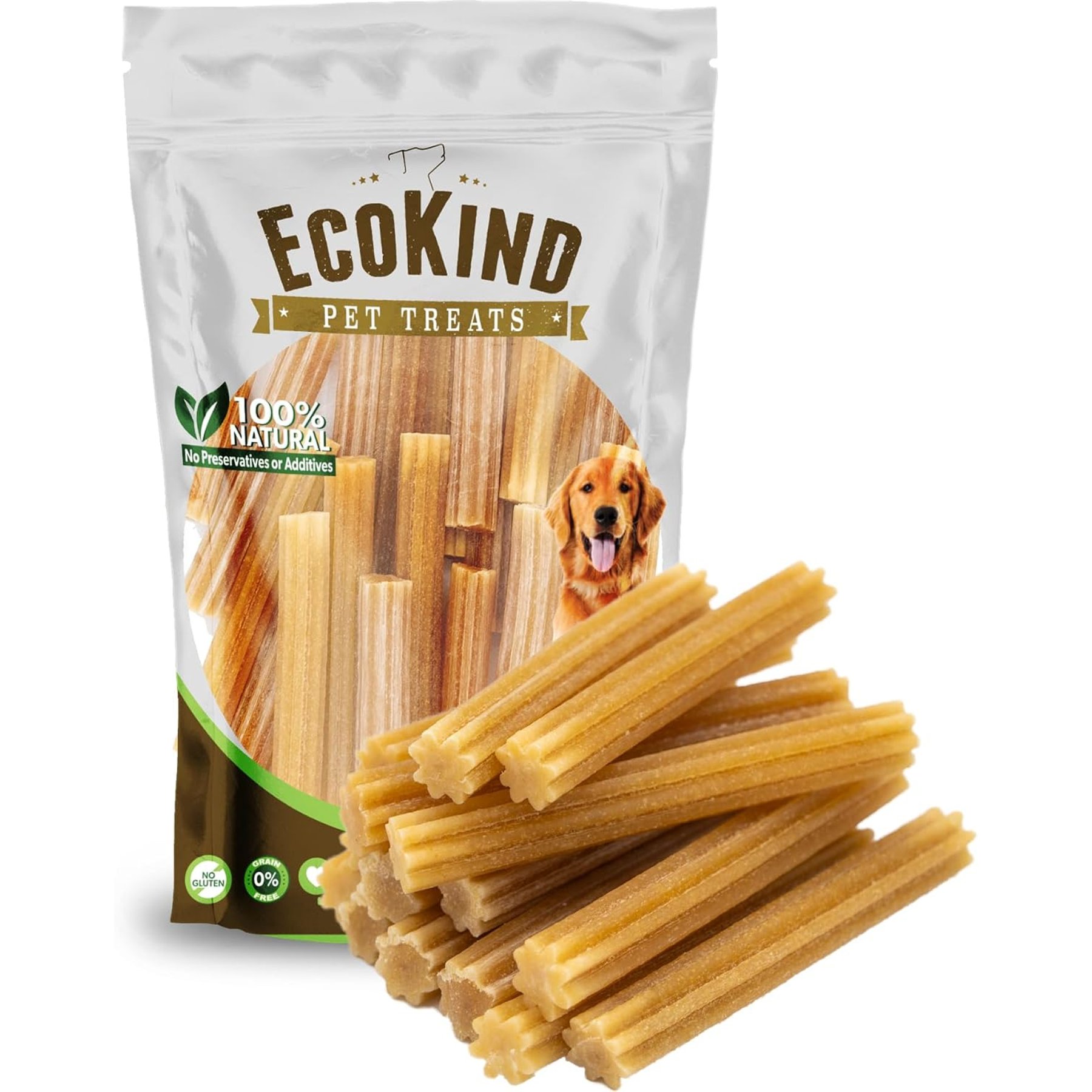 EcoKind Pet Treats Premium Gold Chicken Flavored Churro Dog Chews, 30 count
