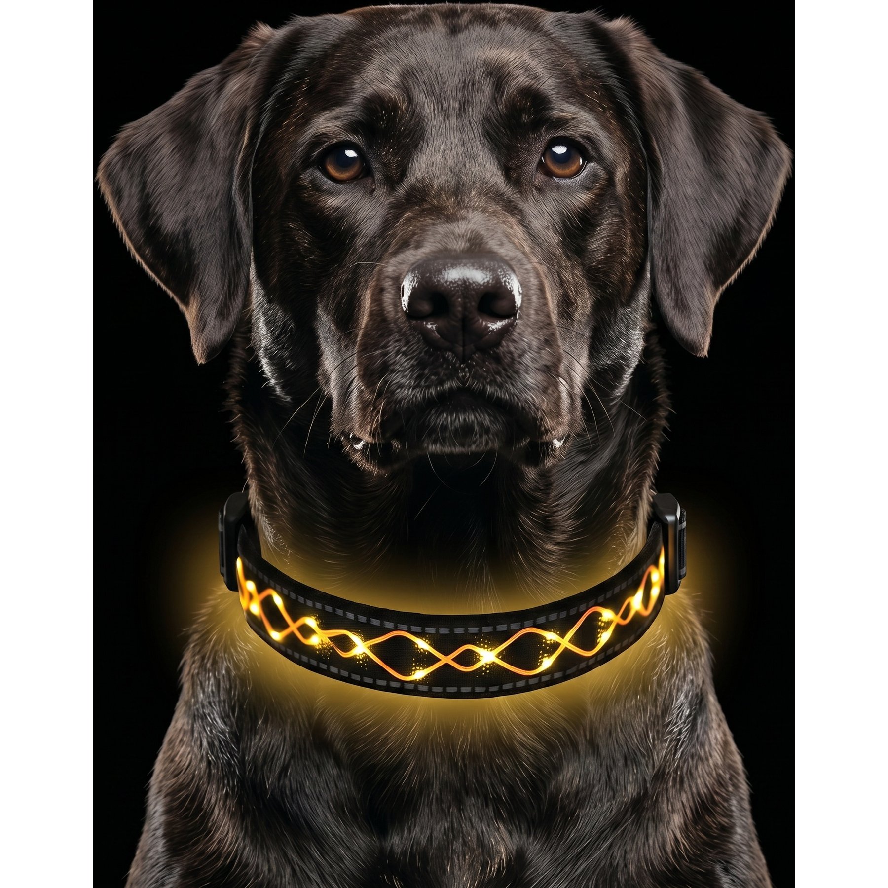 MEGAPAWS Light Up Nylon Dog Collar, Orange, Large: 17 to 27-in neck, 0.79-in wide