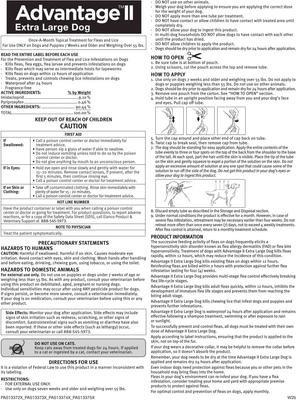 Show full view: Advantage II Flea Spot Treatment for Dogs, over 55 lbs, 6 Doses (6-mos. supply) slide 7 of 9
