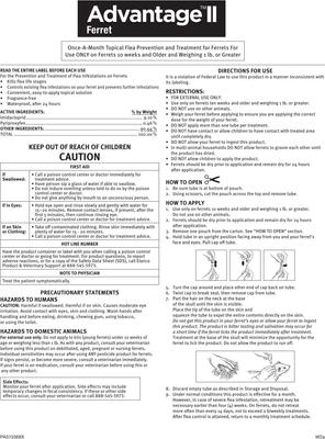 Show full view: Advantage II Flea Treatment for Ferrets slide 7 of 8