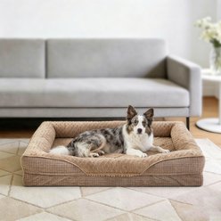 Invenho Orthopedic Washable Egg Crate Memory Foam Couch Dog Bed, Brown, X-Large slide 2 of 7