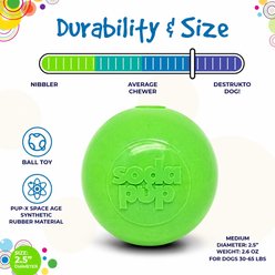 SodaPup Hollow Water Ball Dog Toy, Medium, 2 count, Green/Green, Medium slide 2 of 8