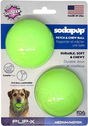 SodaPup Hollow Water Ball Dog Toy, Medium, 2 count, Green/Green, Medium