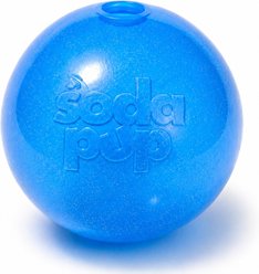 USA-K9 Soft PUP-X Rubber Floating Fetch Ball Dog Toy with Treat Dispenser, Medium, Blue Glitter