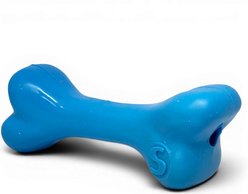 SodaPup PUP-X Durable Floats Rubber Bone Water Ball Dog Chew Toy, Blue, Medium