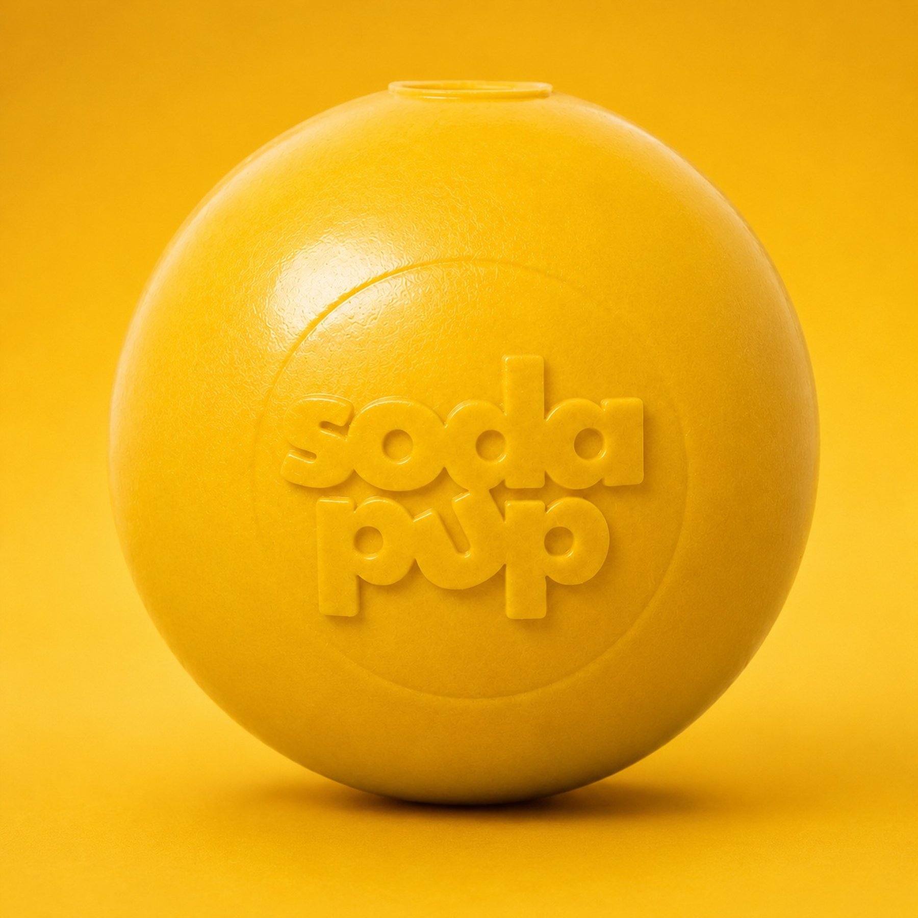 SodaPup Durable Water Squeak Ball Dog Chew Toy, Medium, Yellow