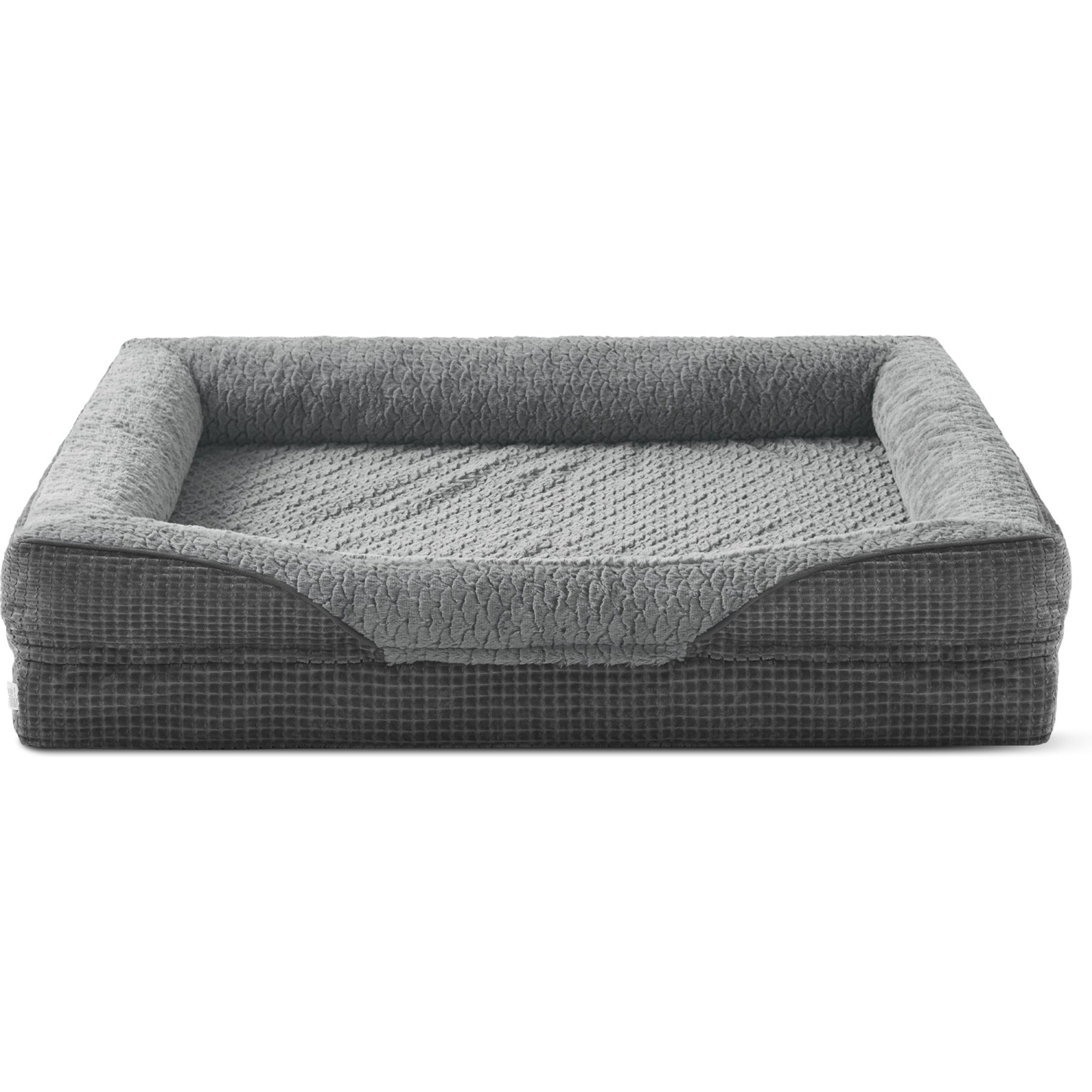 Invenho Orthopedic Washable Egg Crate Memory Foam Couch Dog Bed, Grey, X-Large