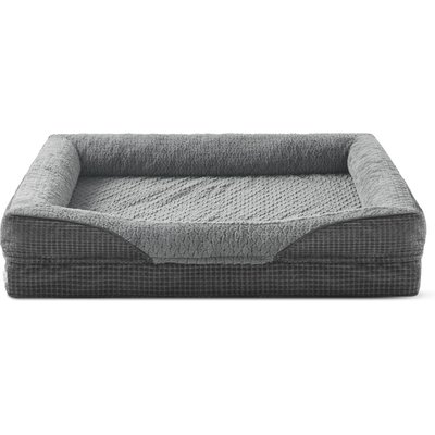 Invenho Invenho Orthopedic Washable Egg Crate Memory Foam Couch Dog Bed, Grey, X-Large