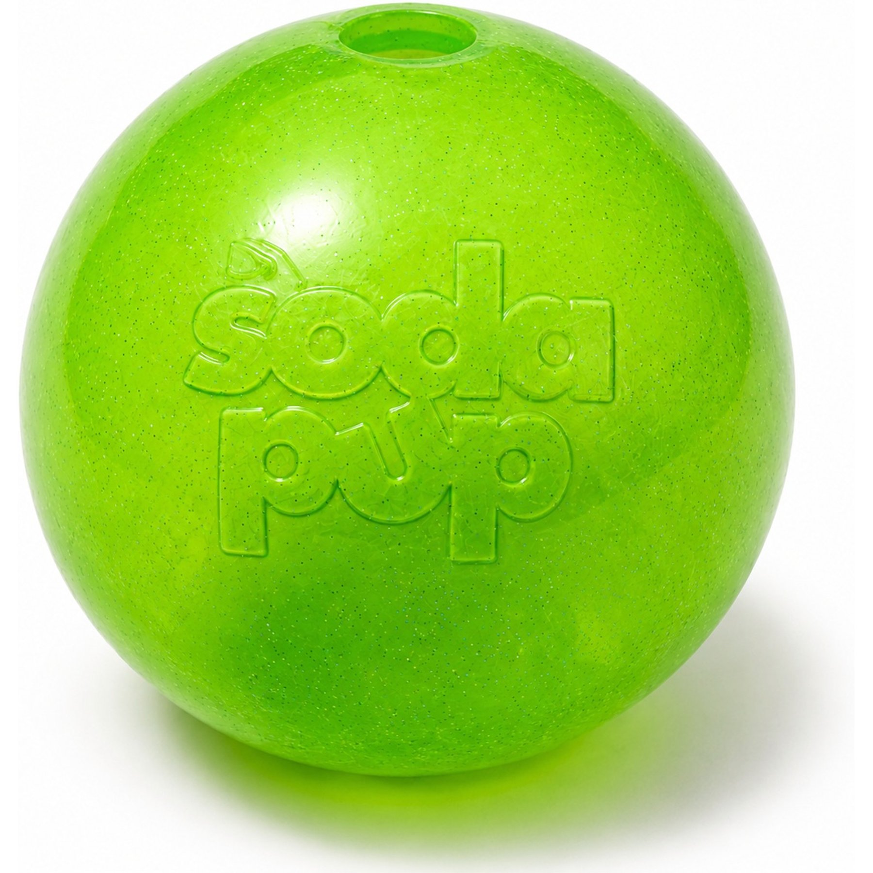 USA-K9 Soft PUP-X Rubber Floating Fetch Ball Dog Toy with Treat Dispenser, Medium, Glow-in-the-Dark Glitter