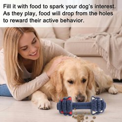 Kseroo Durable Rubber Dumbbell Training Chew Toy, Blue, Small slide 2 of 7