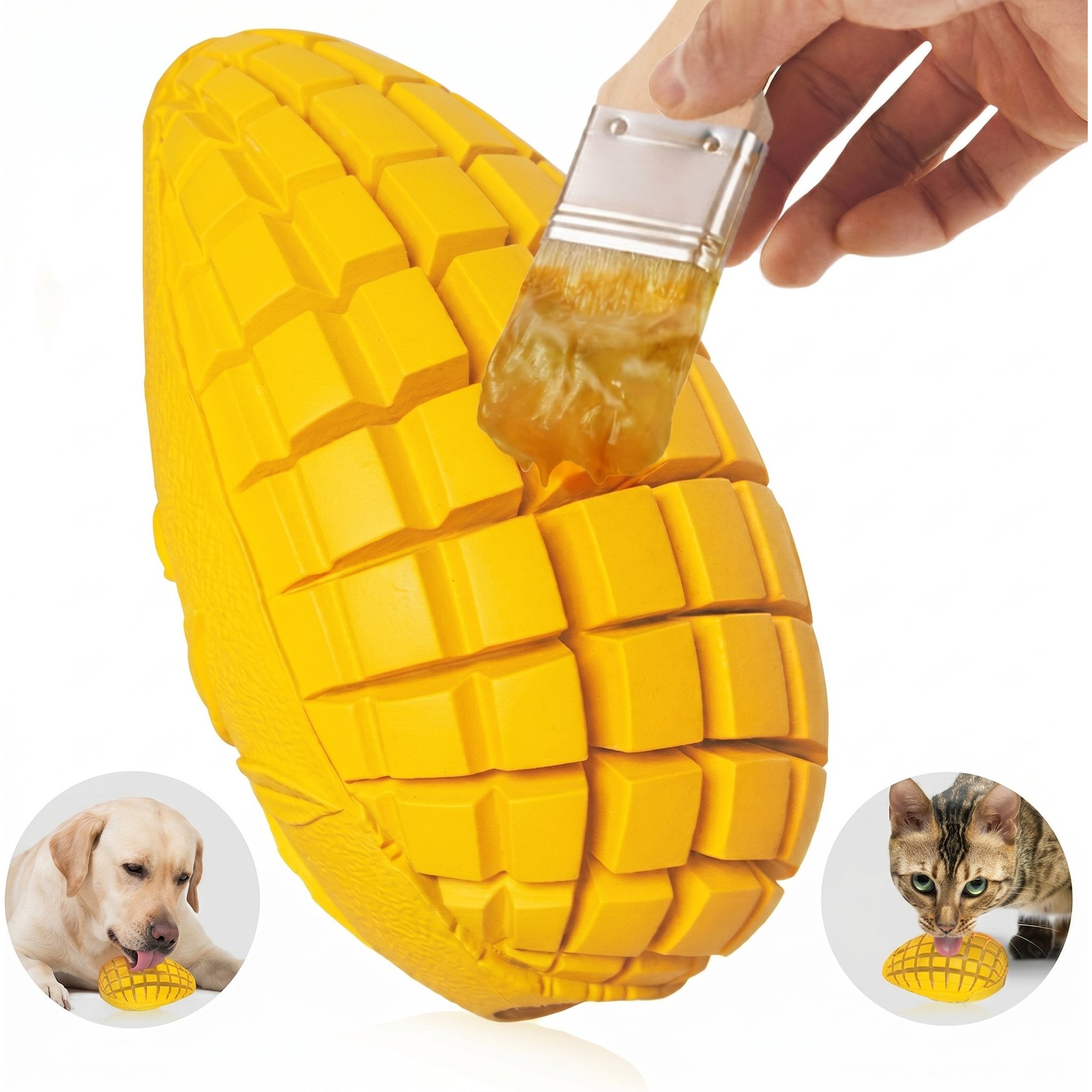 Kseroo Mango Training Chew Dog Toy, Yellow/Green, Small