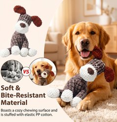 Kseroo Dog Squeaky Training Plush Dog Toy, Brown slide 2 of 7