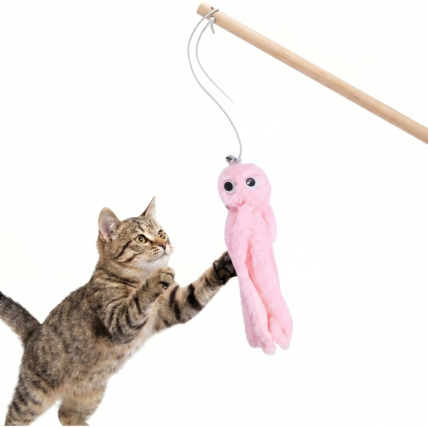 Kseroo Octopus Training Teaser Wand Cat Toy, Pink