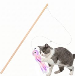 Kseroo Octopus Training Teaser Wand Cat Toy, Pink/Purple/White